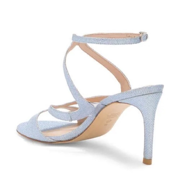 Stuart Weitzman Mariposa 80 Open Toe Sandals Metallic Periwinkle Size 9.5 - Picture 3 of 8